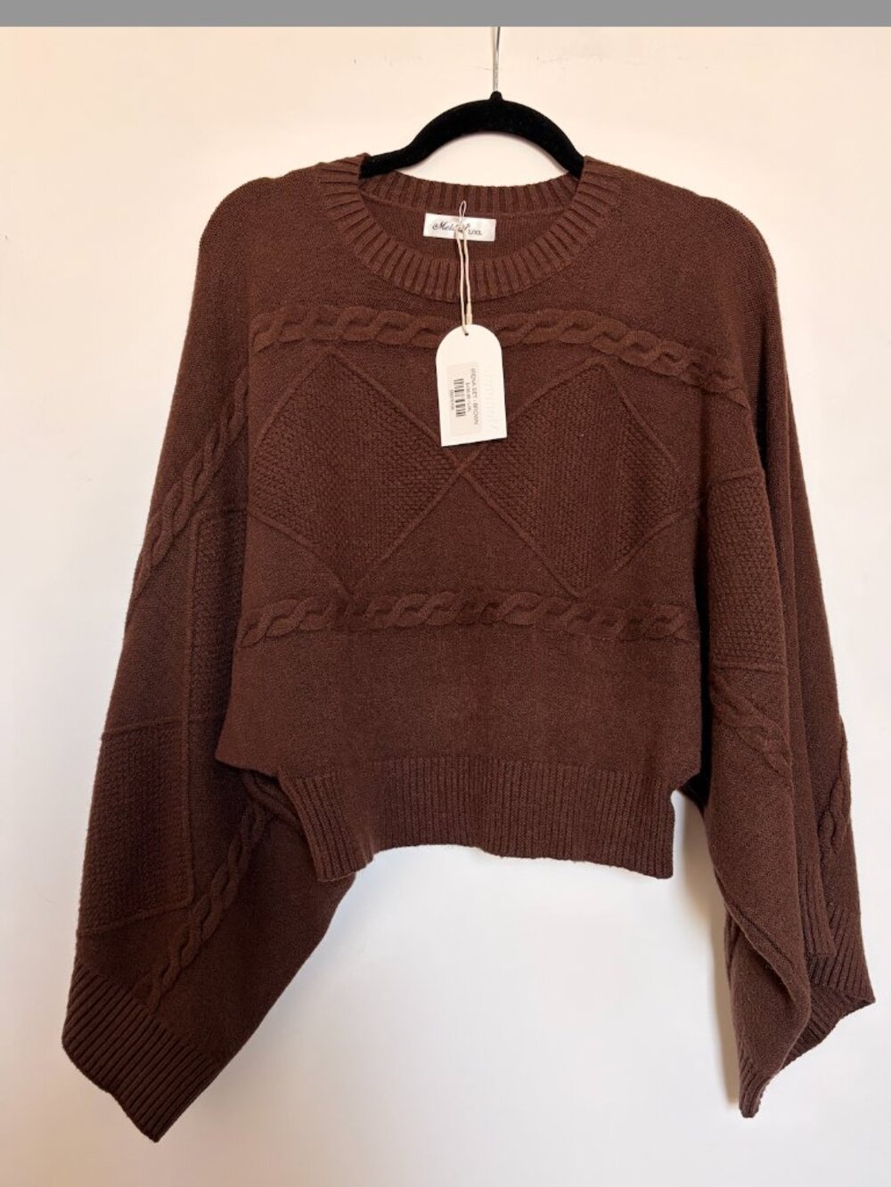 BNWT MELODY IRENA BROWN KNIT SKIRT AND SWEATER SET SIZE L/XL MONOMIN NOLA